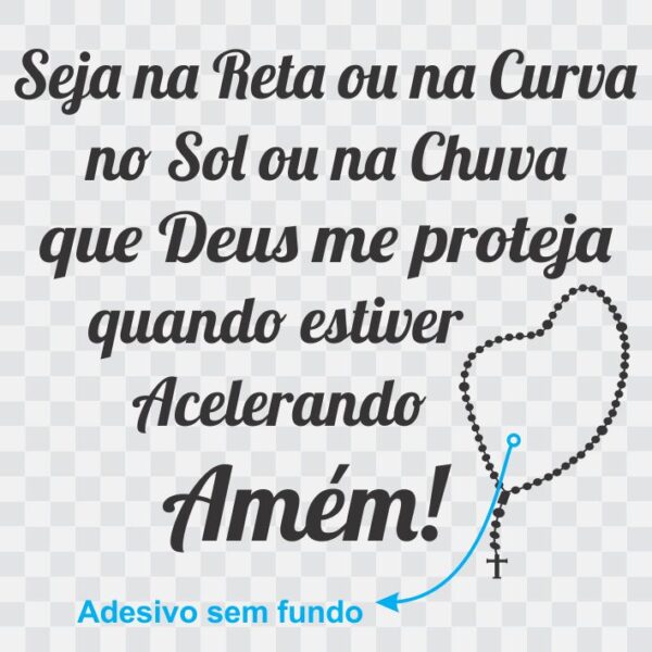 Adesivo Frase Deus Me Proteja Tanque De Moto Ou Carro 18x14cm - Image 2