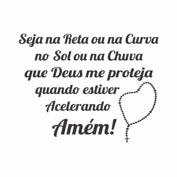 Adesivo Frase Deus Me Proteja Tanque De Moto Ou Carro 18x14cm