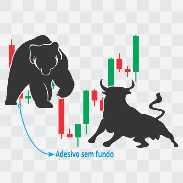 Adesivo Trader Touro e Urso Gráfico Candlestick - Image 3